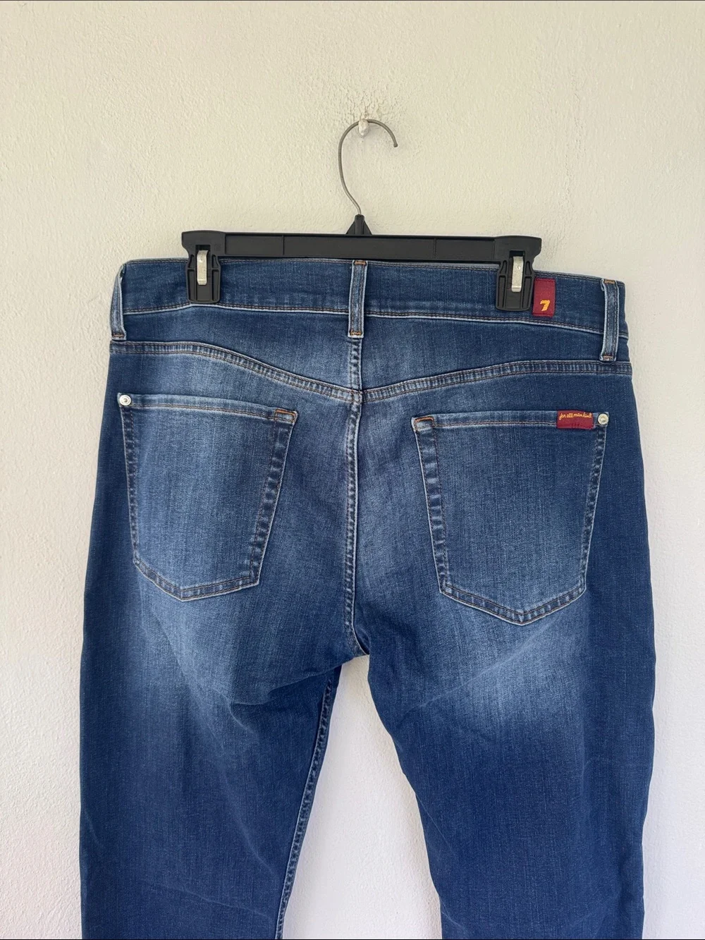 7 for all mankind The Straight men’s dark wash five pocket denim jeans size 34